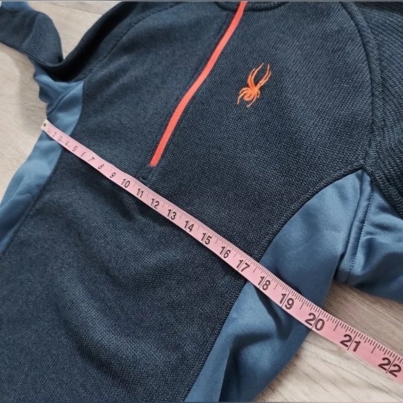 Spyder Mens Outbound 1/4 Zip Pullover Fleece Lined Sweater Medium Navy - Picture 4 of 6